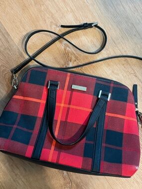 Kate Spade New York Newbury Lane Plaid Small Rachelle Red Plaid Satchel